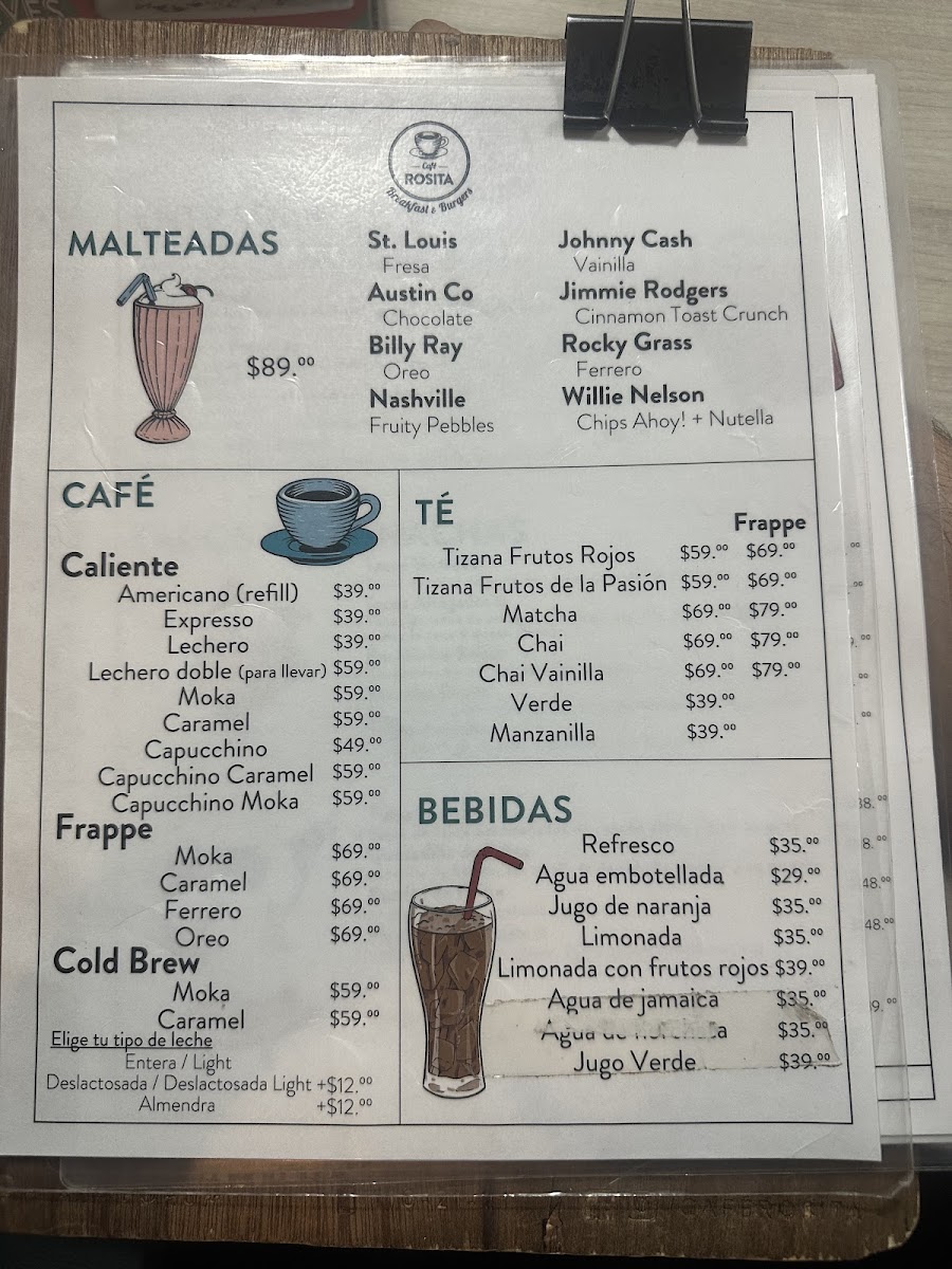 Café Rosita Menu - Image 2
